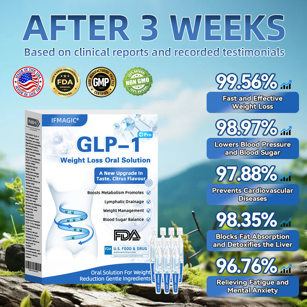 IFMAGIC® GLP-1 Pro Weight Loss Oral Solution✅Recommended doctors for obesity in the USA👩‍⚕️Suitable for obesity, cardiovascular diseases, diabetes, sleep apnea, high cholesterol and blood lipids, joint problems, and various other conditions💦