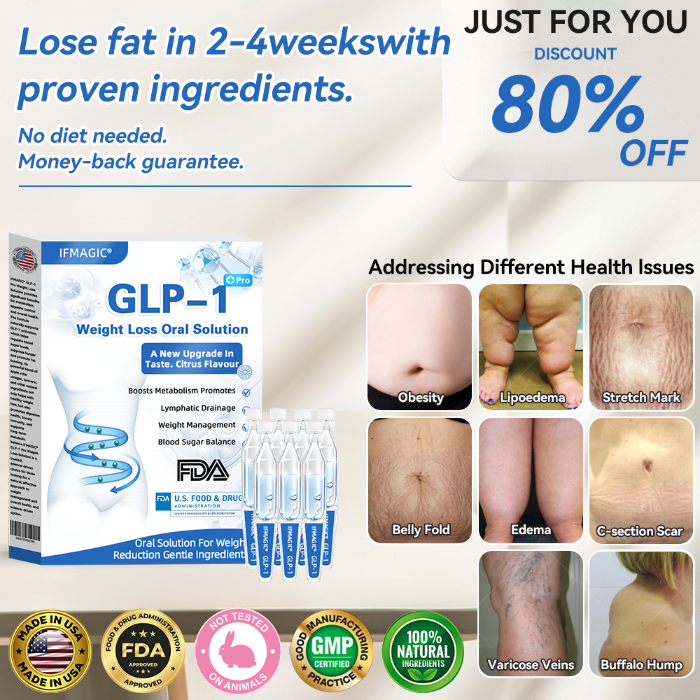 IFMAGIC® GLP-1 Pro Weight Loss Oral Solution✅Recommended doctors for obesity in the USA👩‍⚕️Suitable for obesity, cardiovascular diseases, diabetes, sleep apnea, high cholesterol and blood lipids, joint problems, and various other conditions💦