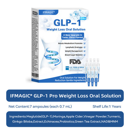 IFMAGIC® GLP-1 Pro Weight Loss Oral Solution✅Recommended doctors for obesity in the USA👩‍⚕️Suitable for obesity, cardiovascular diseases, diabetes, sleep apnea, high cholesterol and blood lipids, joint problems, and various other conditions💦