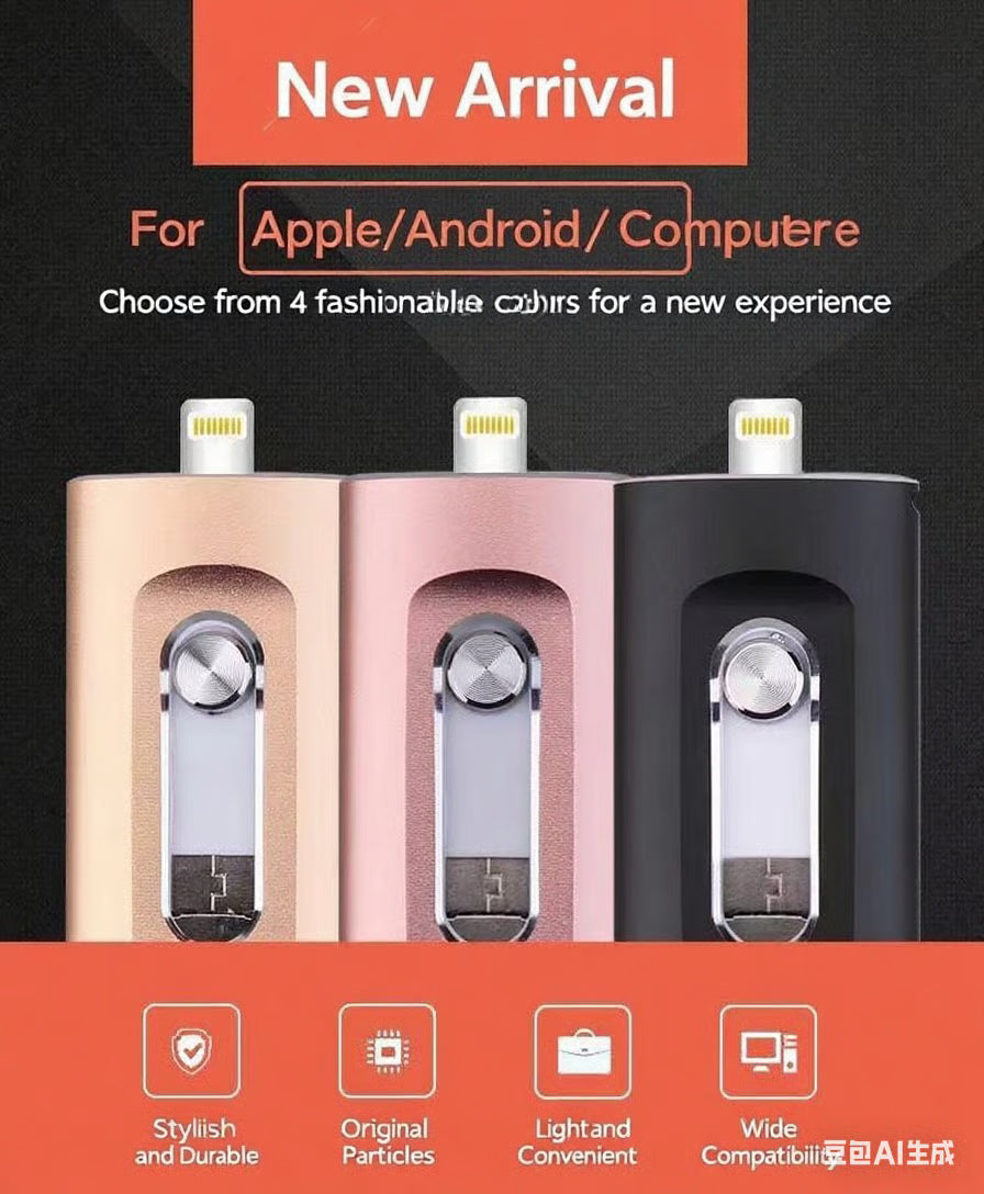 ⚡3 in 1 Flash Drive, Portable High Speed USB 3.0 Memory Storage